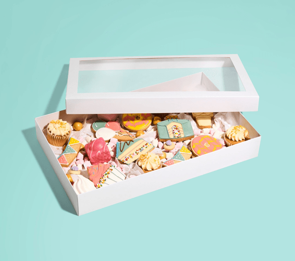 Inside view of candy boxes with window