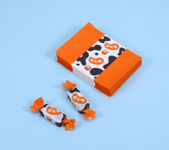 Inside view of candy wrapping paper