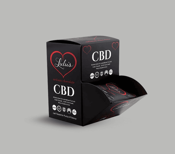 Side view of CBD candy packaging