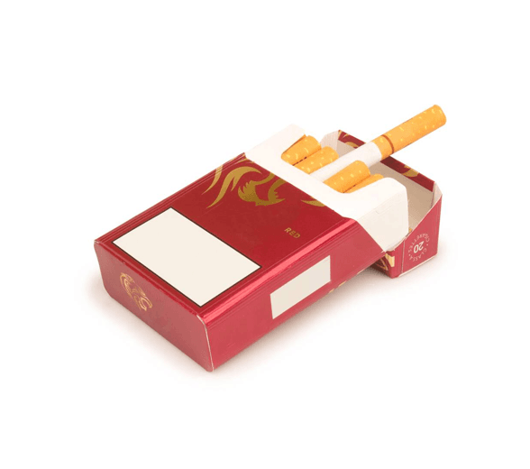 Cigarette Packaging with cigarettes inside