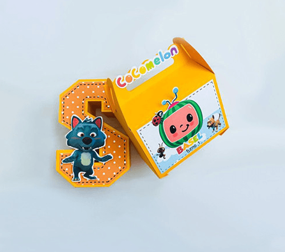 Side view of CoComelon candy box