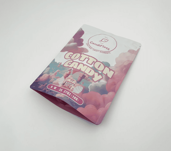 Inside view of cotton candy packaging