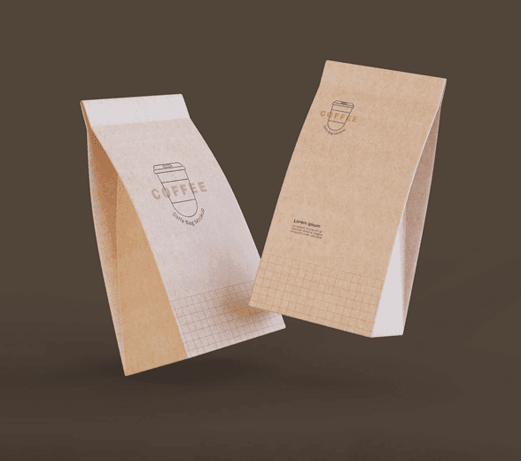 Set of Coffee Kraft Bags