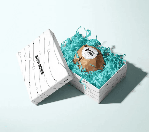 Inside view of custom bath bomb box