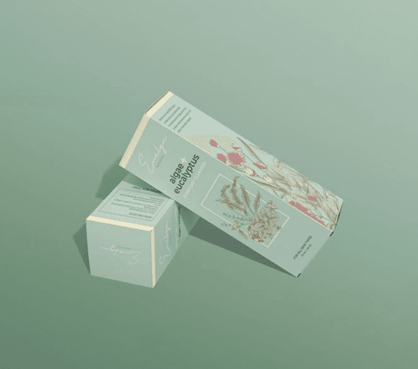 Side view of custom cosmetic cardboard box