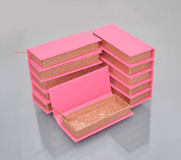 Inside view of custom glitter box