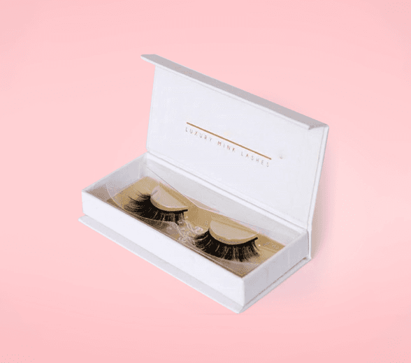 Side view of luxury eyelash packaging
