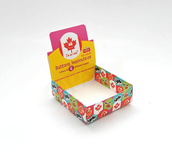 Side view of cosmetic display box