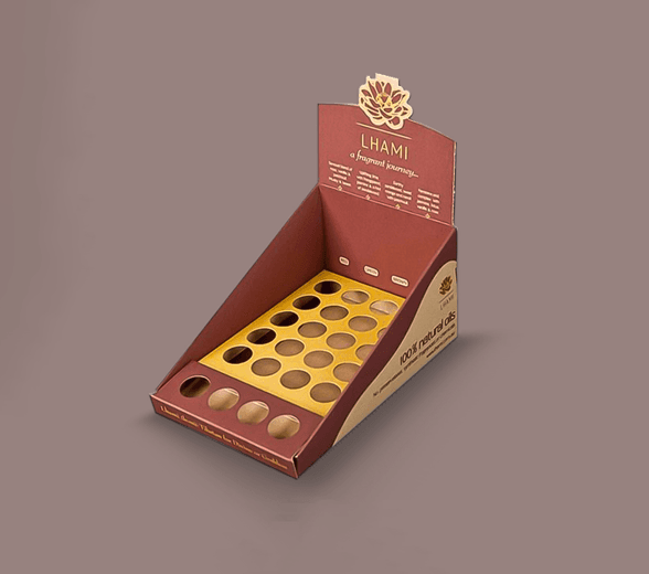 Inside view of cosmetic display box