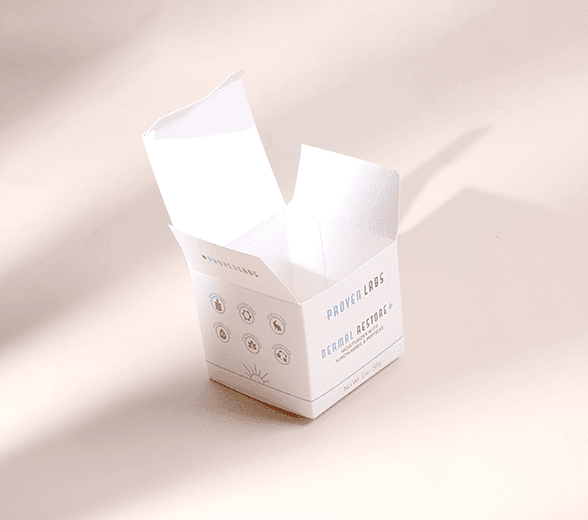 Side view of custom printed cream box