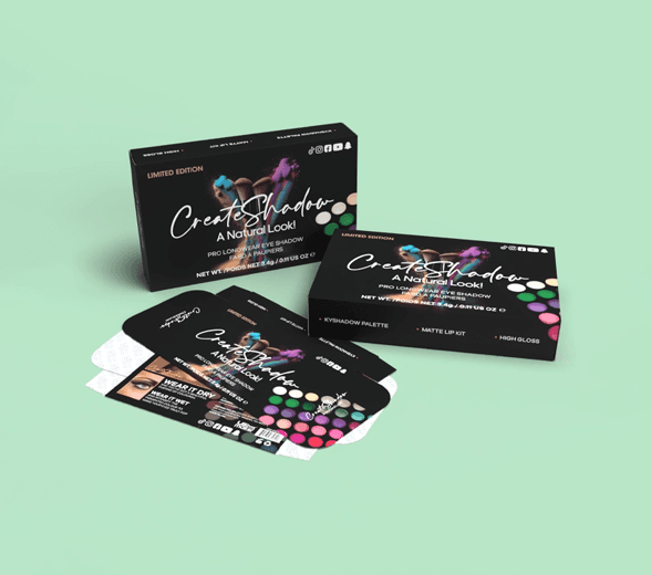 Inside view of eye shadow box