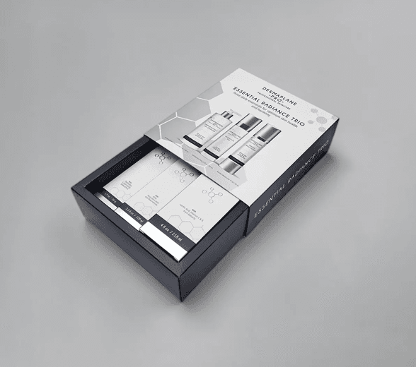 Side view of luxury cosmetic packaging