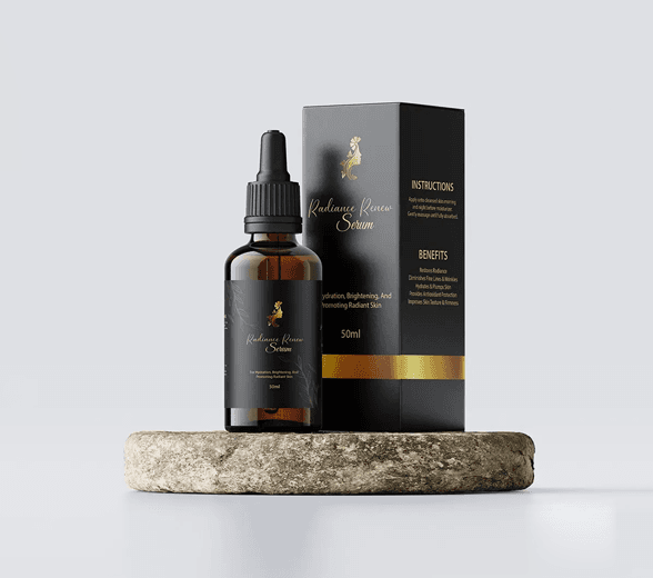 Side view of custom serum box