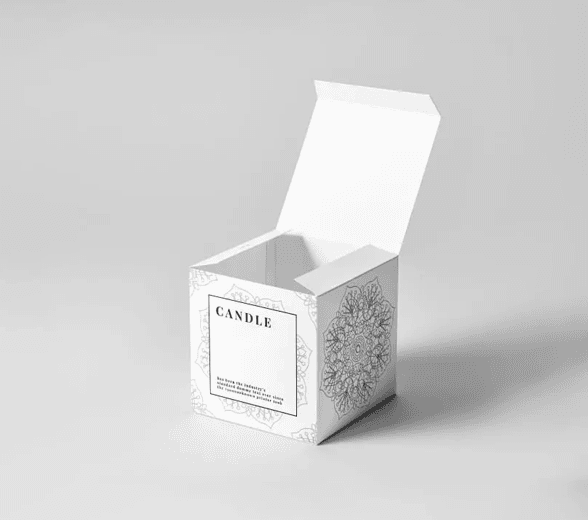 Custom Square Candle Box with a candle inside