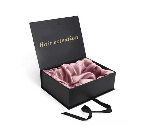 Inside view of hair extension box