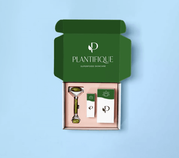 Inside view of jade roller box