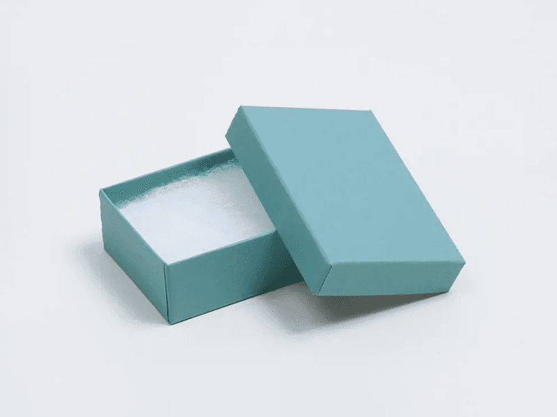 Inside view of custom glitter box