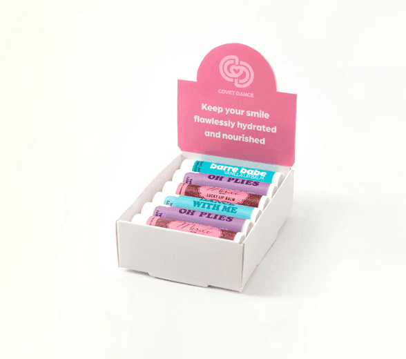 Inside view of lip balm box