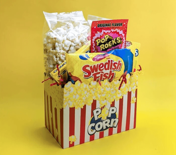 Inside view of movie theater candy box