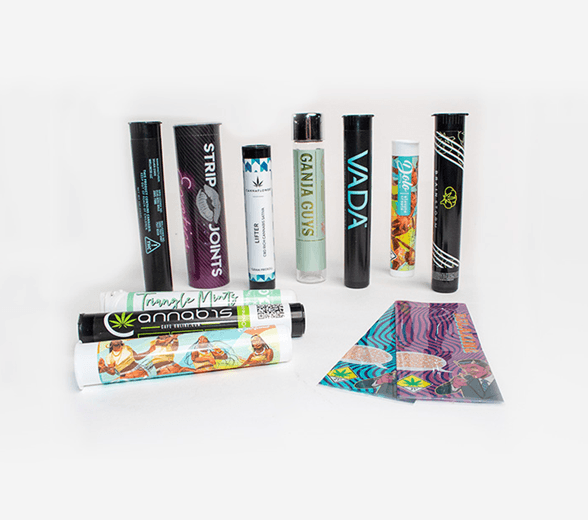 Set of Pre Roll Packaging Labels