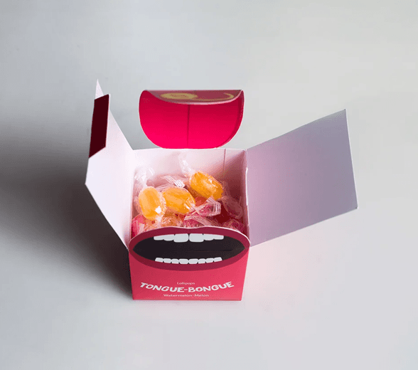 Inside view of small candy box