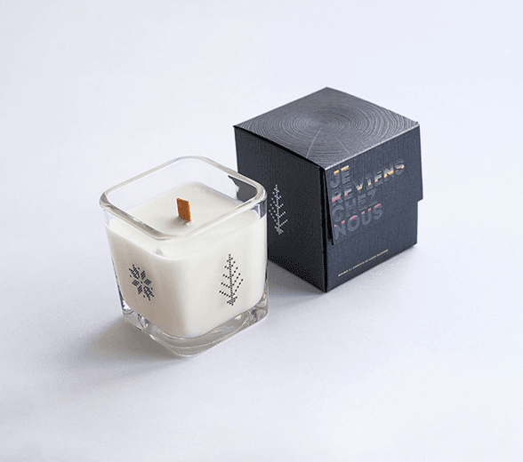 Two Piece Candle Box with a candle inside